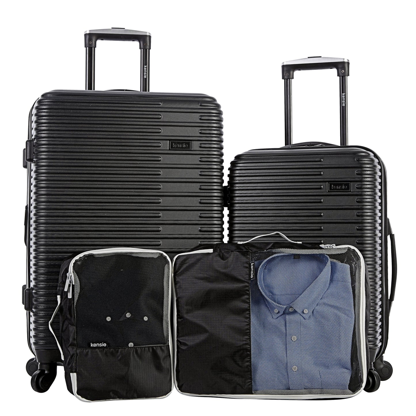 KENSIE 4PC EXPANDABLE ROLLINGHARDSIDE COLLECTION- BLACK