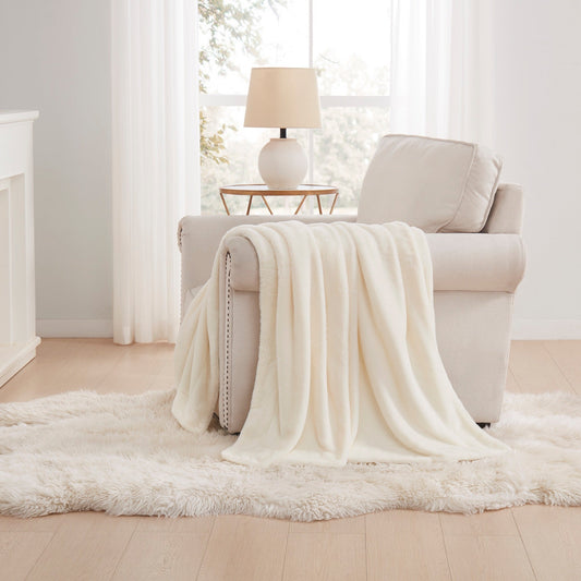 Reversible Faux Fur to Flannel Throw 50x60