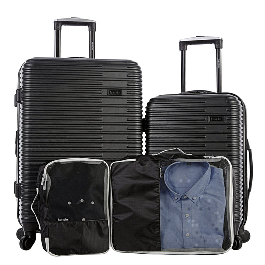KENSIE 4PC EXPANDABLE ROLLINGHARDSIDE COLLECTION- BLACK