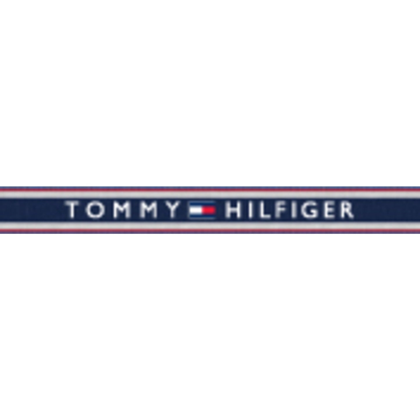 TOMMY HILFIGER LADIES. GOLD PLATED CASE AND MESH BRACELET. BLACK DIAL.